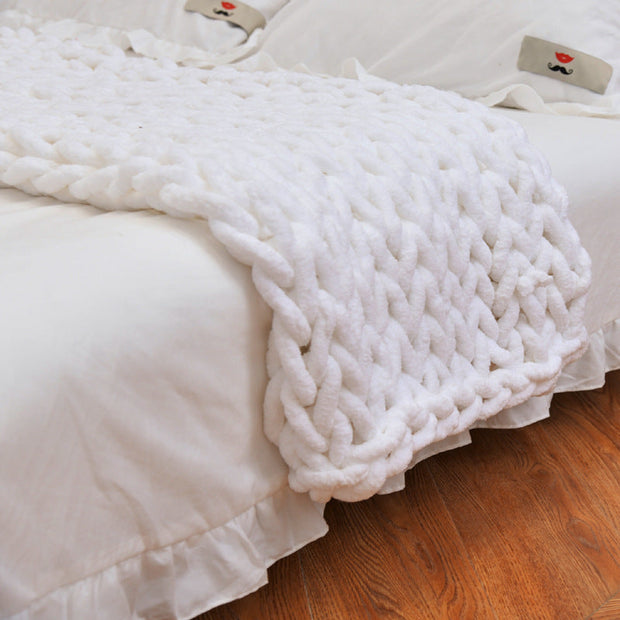 Chenille Rod Knitted Blanket