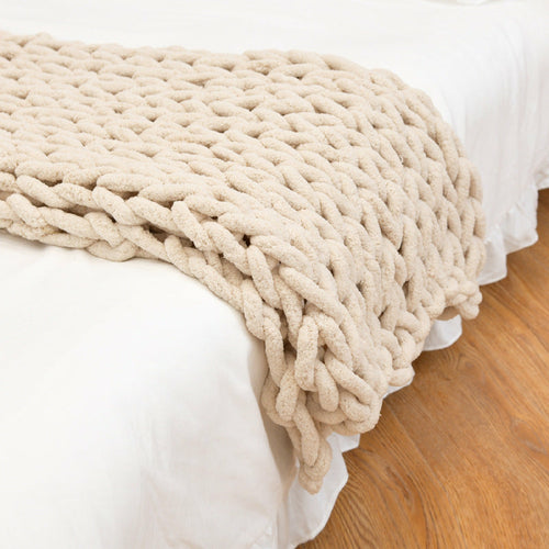 Chenille Rod Knitted Blanket