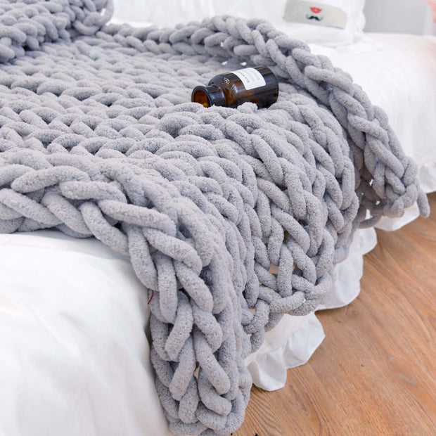 Chenille Rod Knitted Blanket