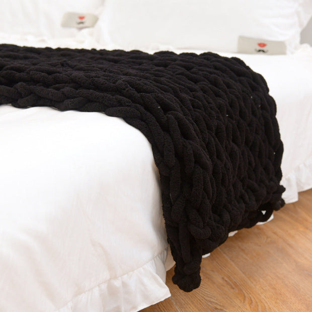 Chenille Rod Knitted Blanket
