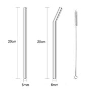 Reusable Glass Drinking Straws  for Smoothies Cocktails